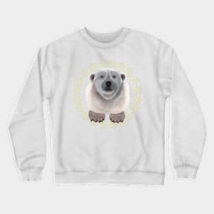 Polar Bear on snowflake pattern Crewneck Sweatshirt